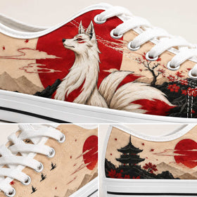 Kitsune artistic sneakers by ASTRYDE KICKS