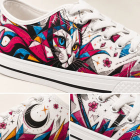 Prismatic Cat artistic sneakers by ASTRYDE KICKS