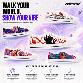 Women’s statement shoes with Japanese folklore art