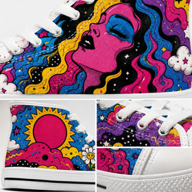 Psychedelic artistic sneakers by ASTRYDE KICKS
