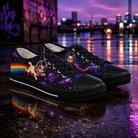 Astronaut Cat sneaker with cat, moon and planet print