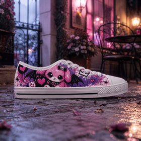 Pastel Goth Bat Bunny women’s low top sneakers