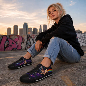 Astronaut Cat statement sneakers in lifestyle styling