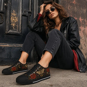 Gothic Rose Moon sneakers in alternative lifestyle styling