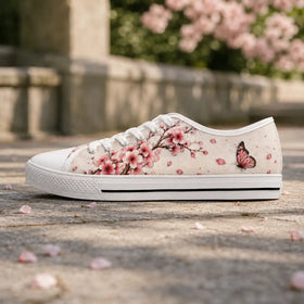 Women’s floral low tops with butterfly detail