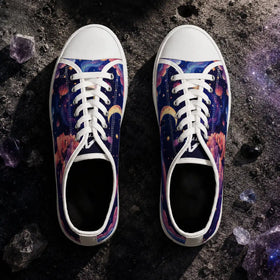 Purple celestial sneakers with white soles