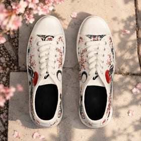 Koi fish sneakers with pink cherry blossom branches