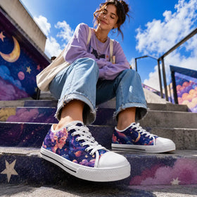 Moon Cat low top sneakers with dreamy night-sky print