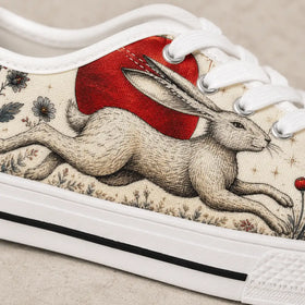 Cottagecore statement shoes with rabbit design