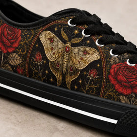 Alternative low tops with red floral pattern