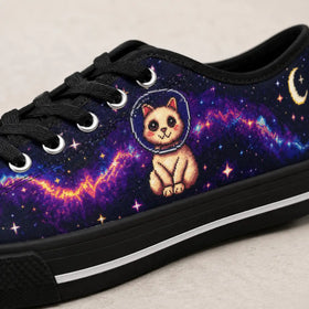 Space-inspired women’s sneakers with black laces