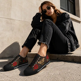 Romantic gothic sneakers with crescent moon details